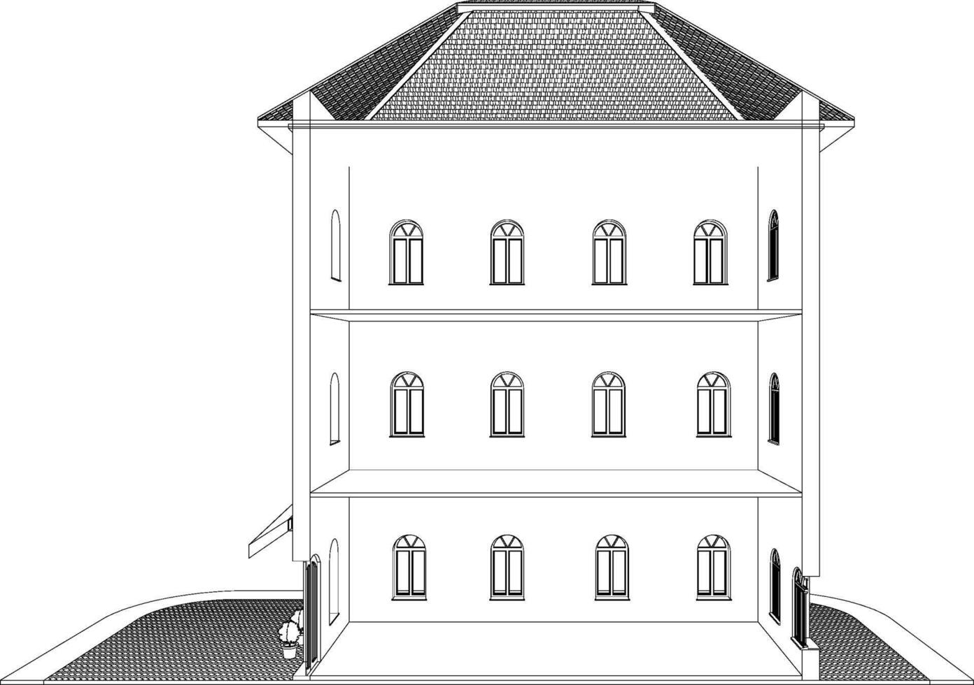 3d ilustración de residencial proyecto vector