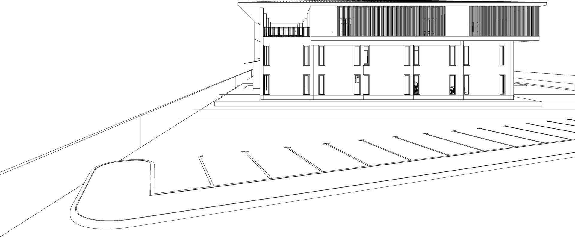 Ilustración 3D del proyecto de construcción vector