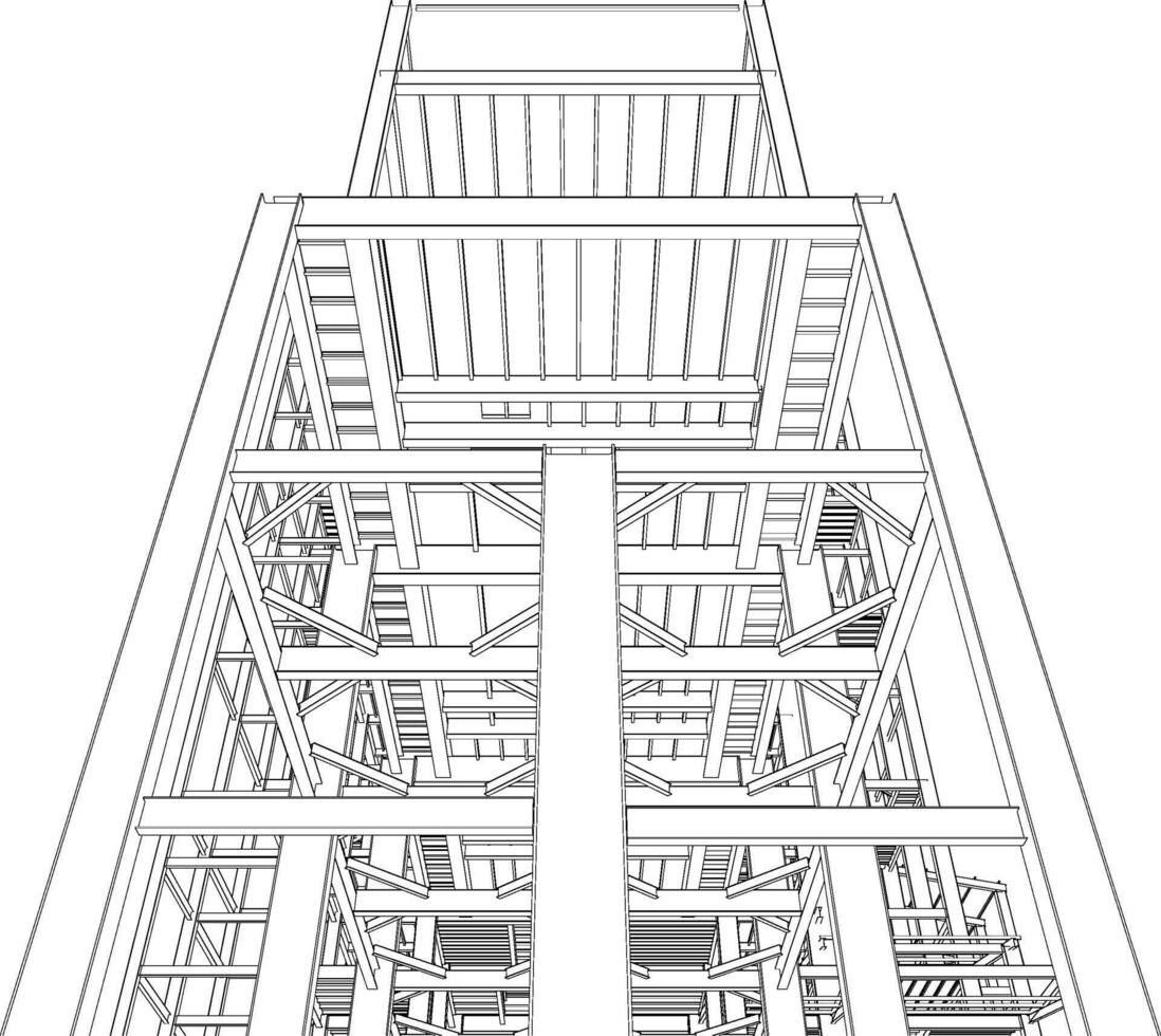 3d ilustración de edificio estructura vector