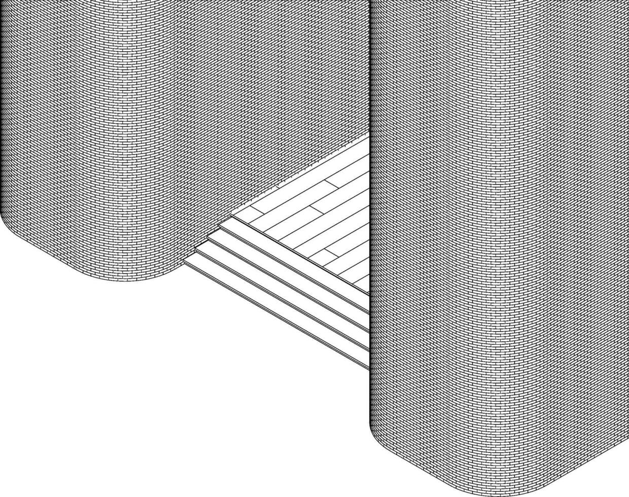 3D illustration of building project vector