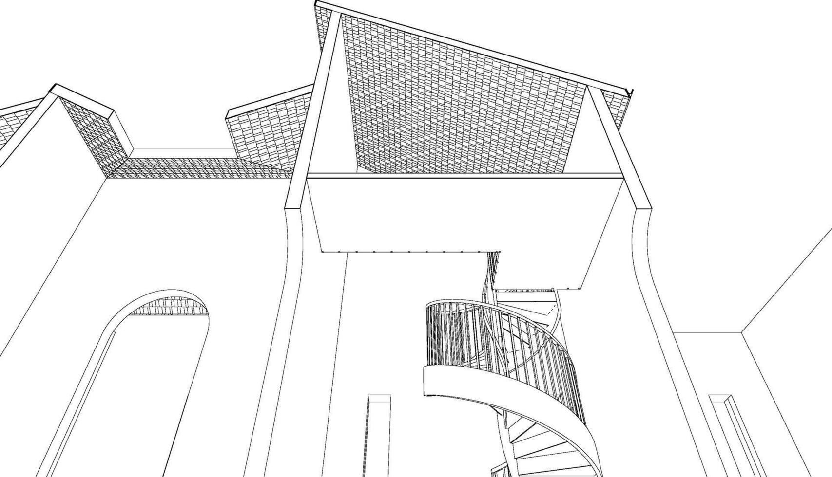 3d ilustración de residencial proyecto vector