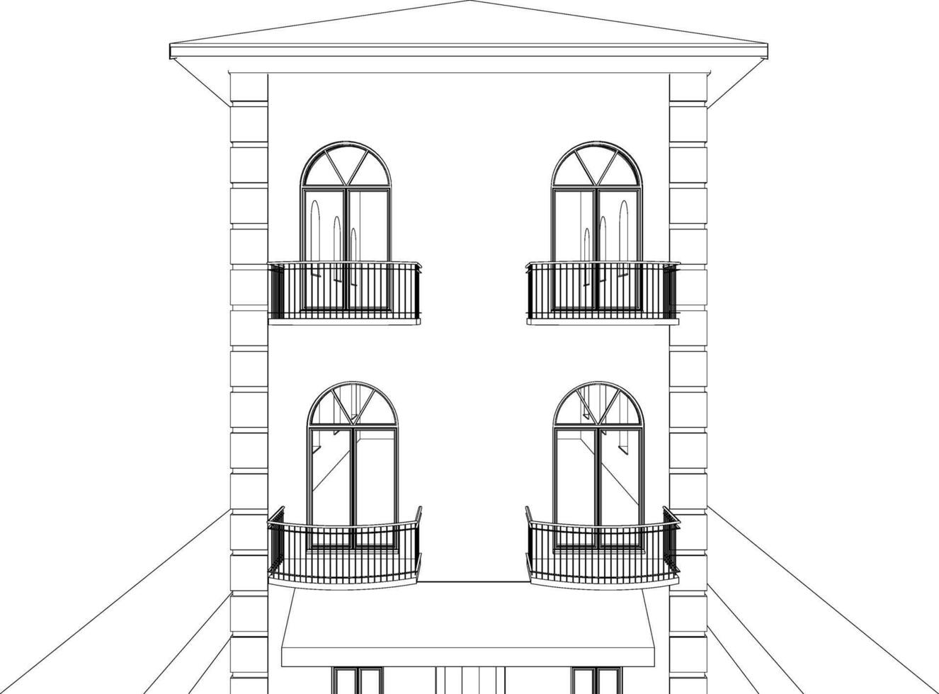 3D illustration of residential project vector