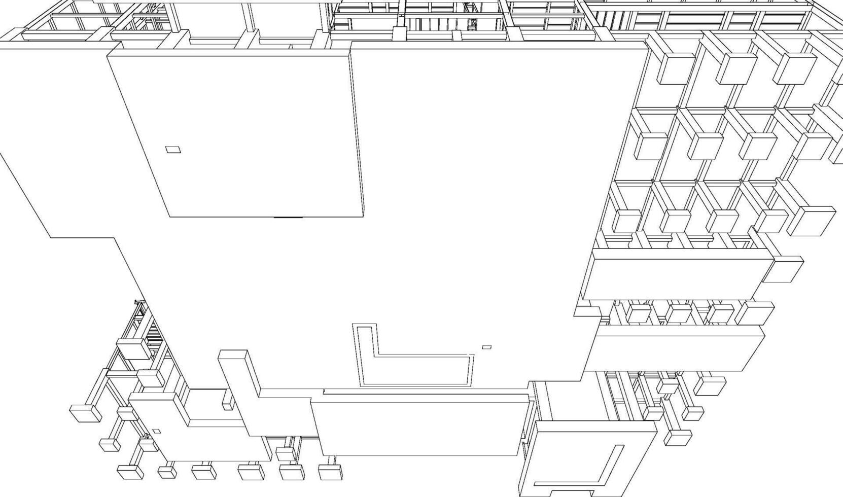 3D illustration of building structure vector