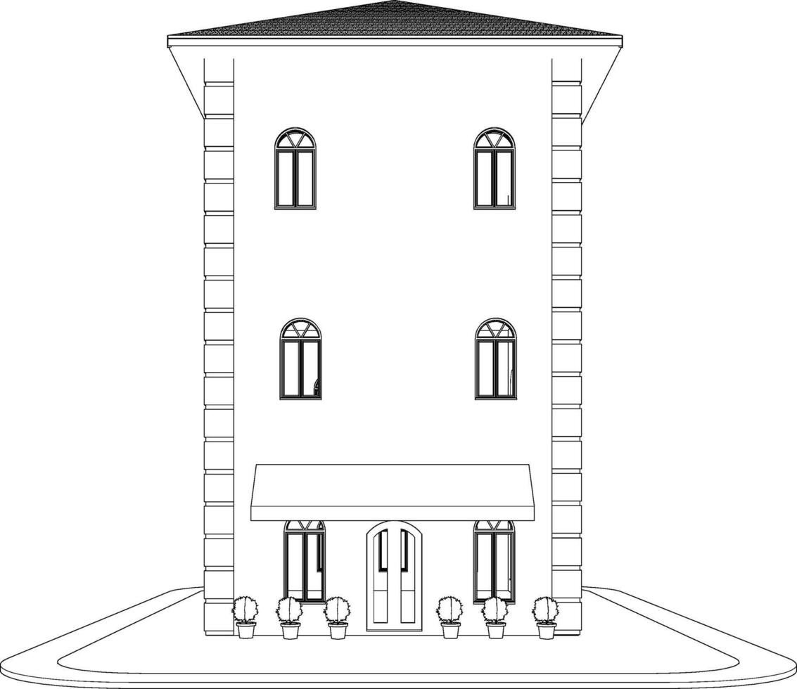 3D illustration of residential project vector