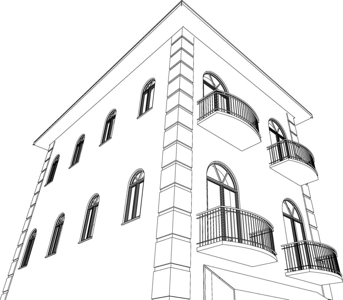 3D illustration of residential project vector