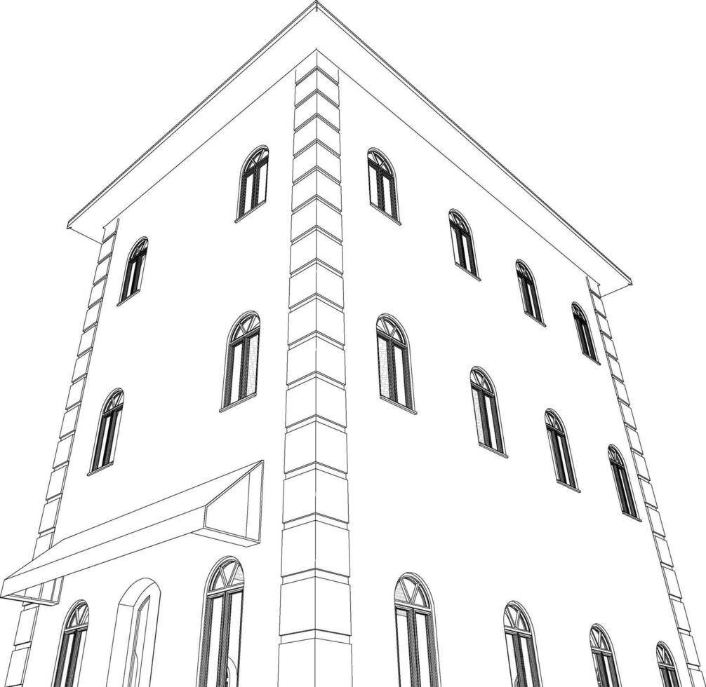 3D illustration of residential project vector