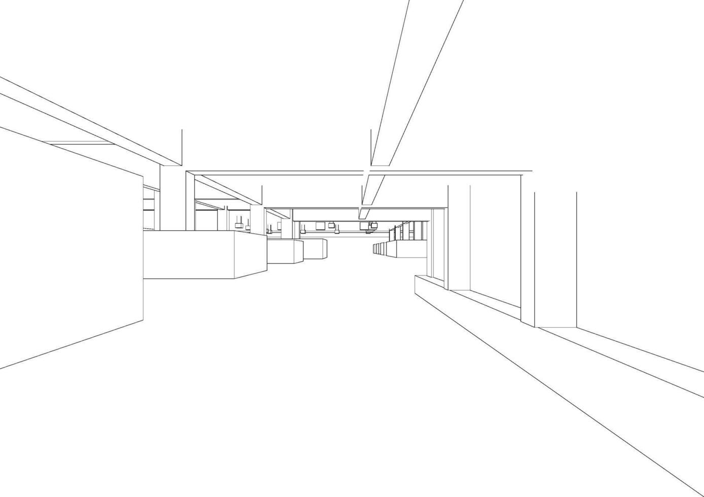 3D illustration of building project vector