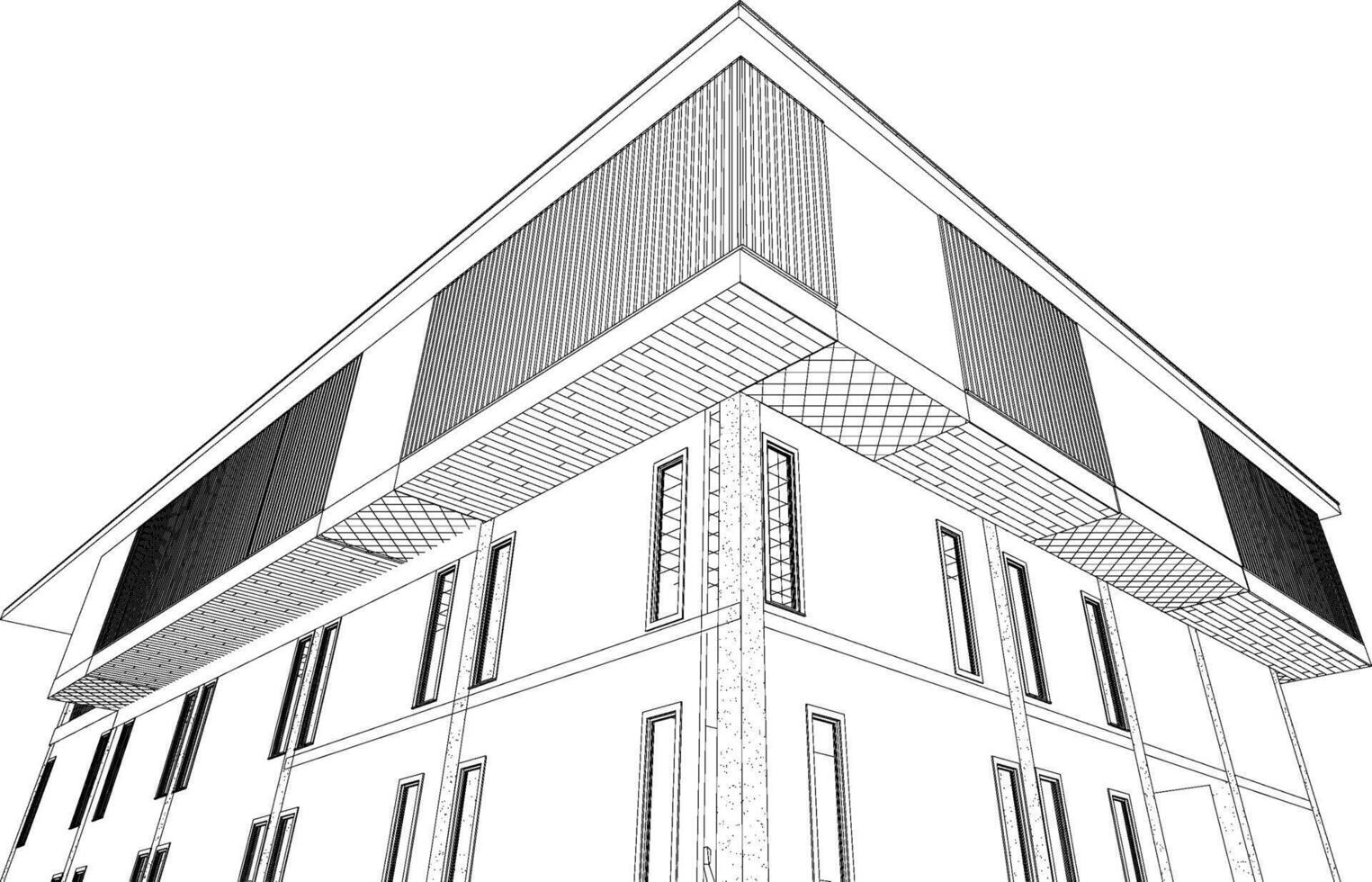 3D illustration of building project vector