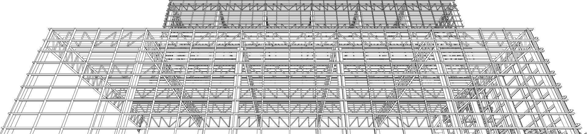 3d ilustración de edificio estructura vector