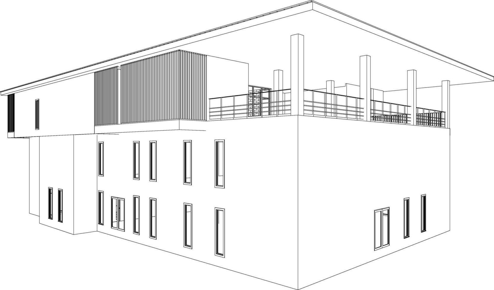 3D illustration of building project vector