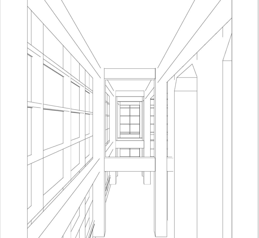 3D illustration of interior project vector