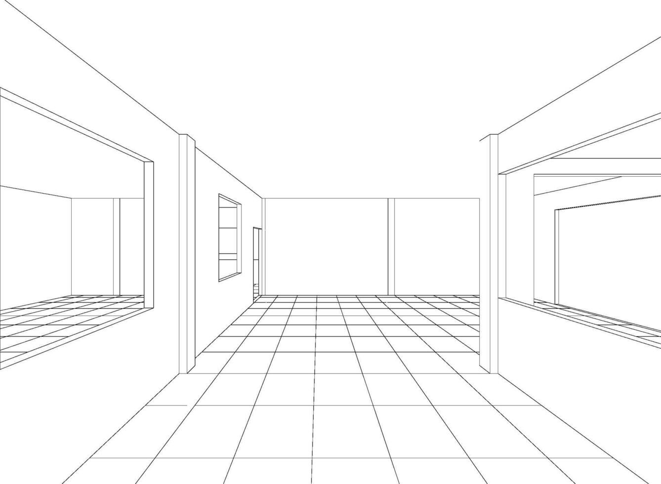 3d ilustración de interior proyecto vector
