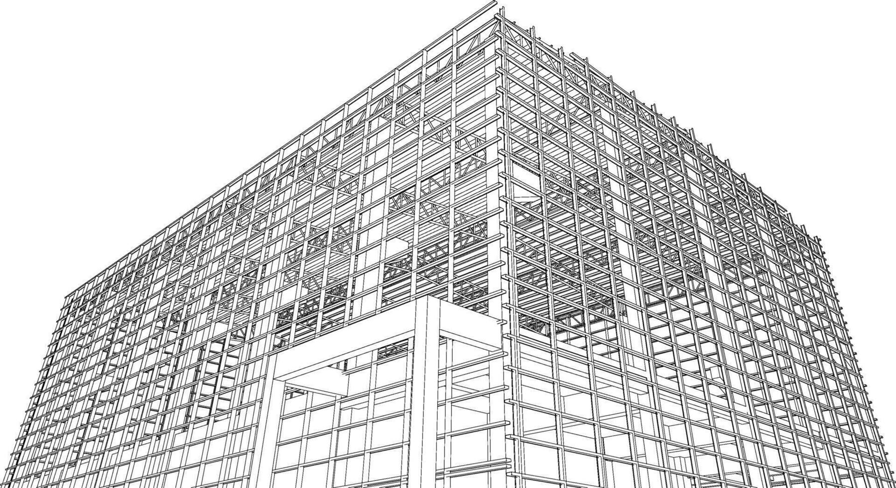 3D illustration of building structure vector