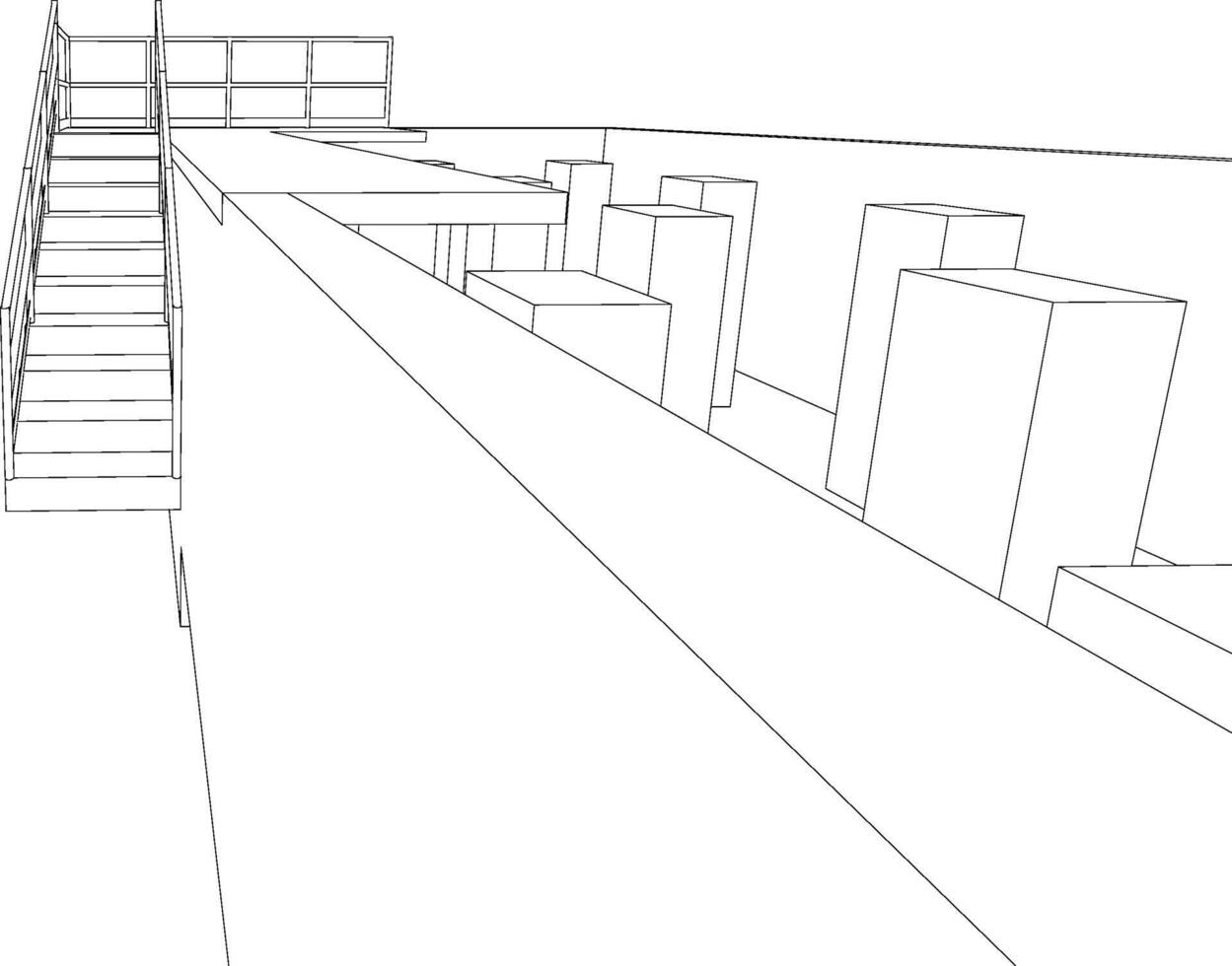 3D illustration of industrial project vector