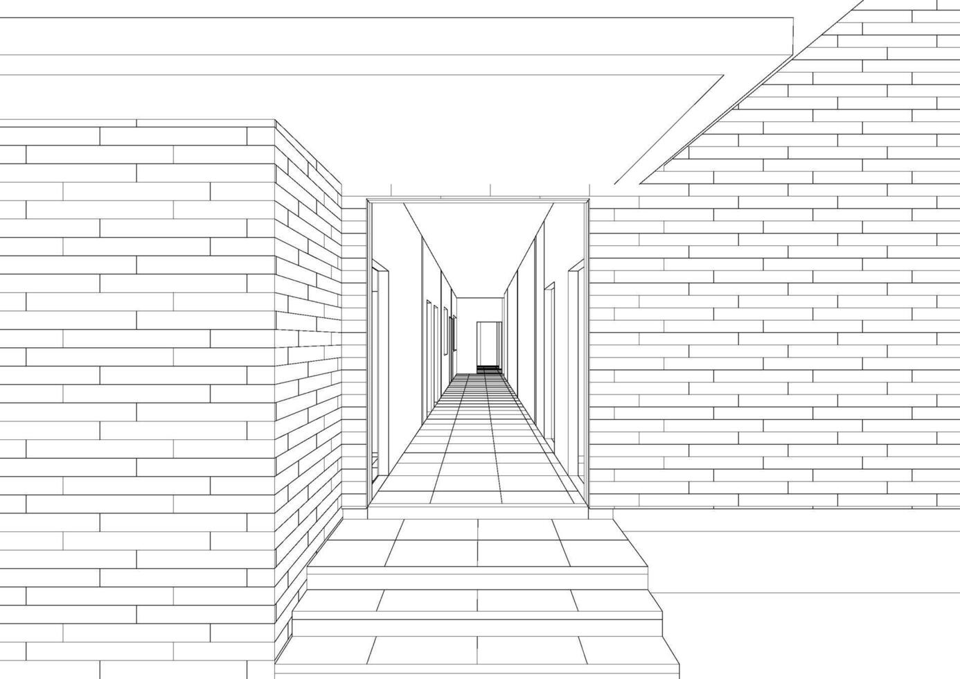 3D illustration of building project vector