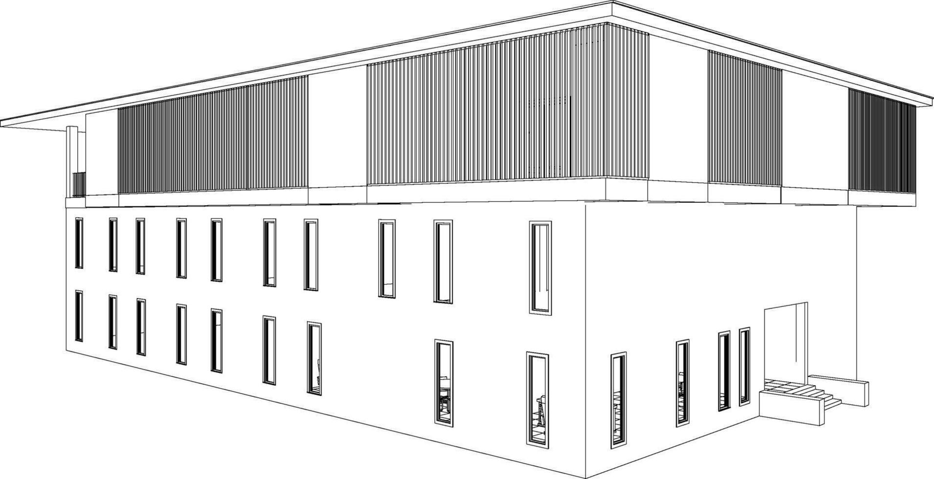 3D illustration of building project vector