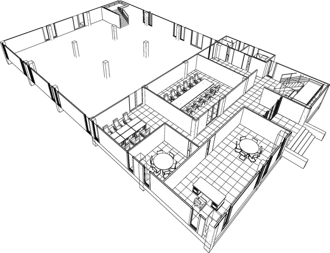 3d ilustración de interior proyecto vector