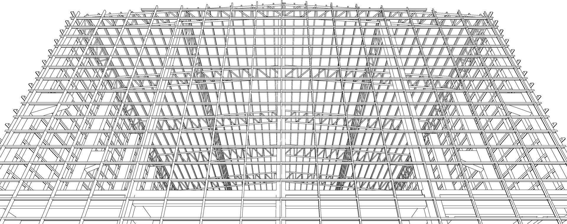 3d ilustración de edificio estructura vector