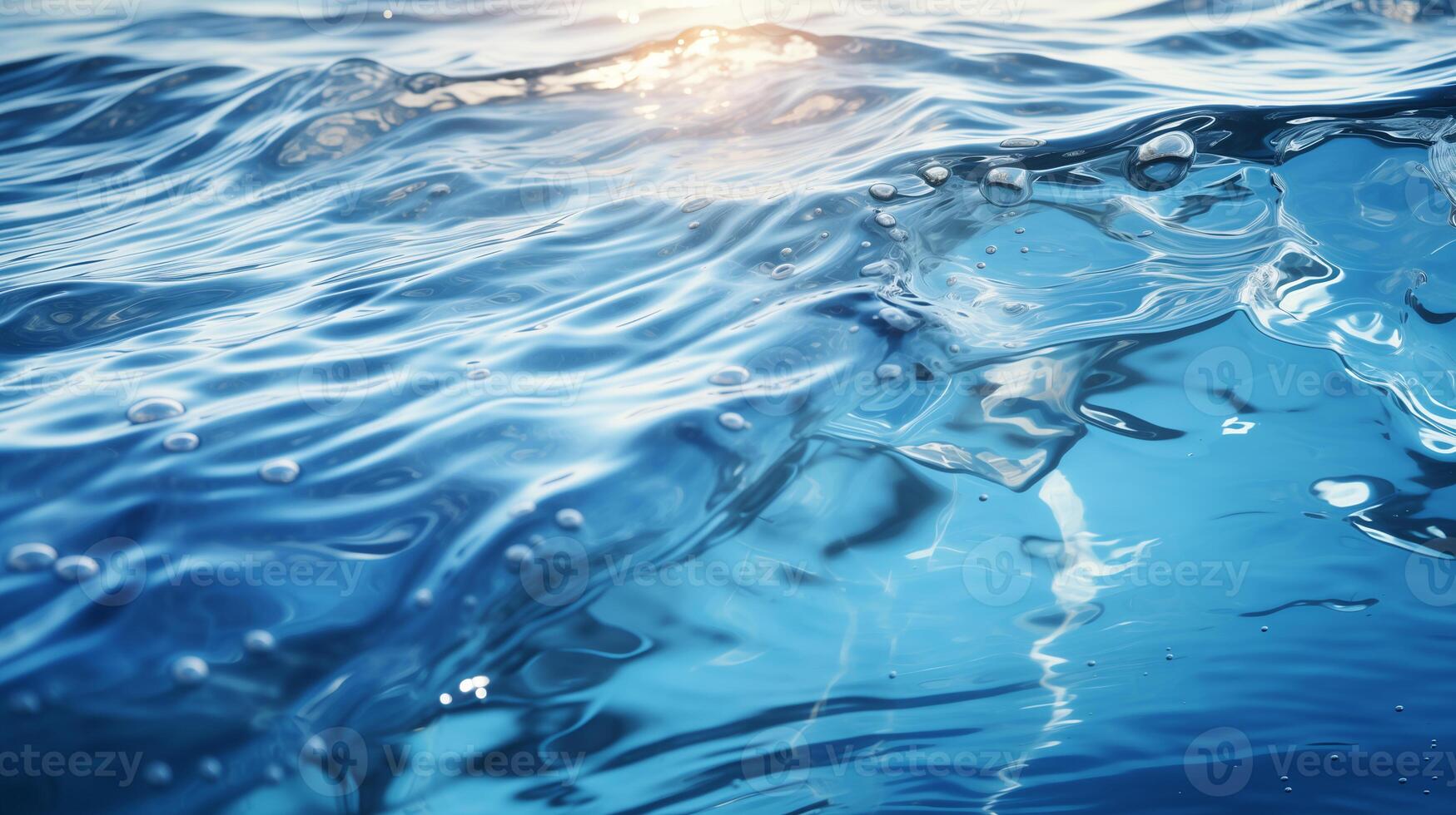 AI generated background of water with ripples and light reflected in it photo