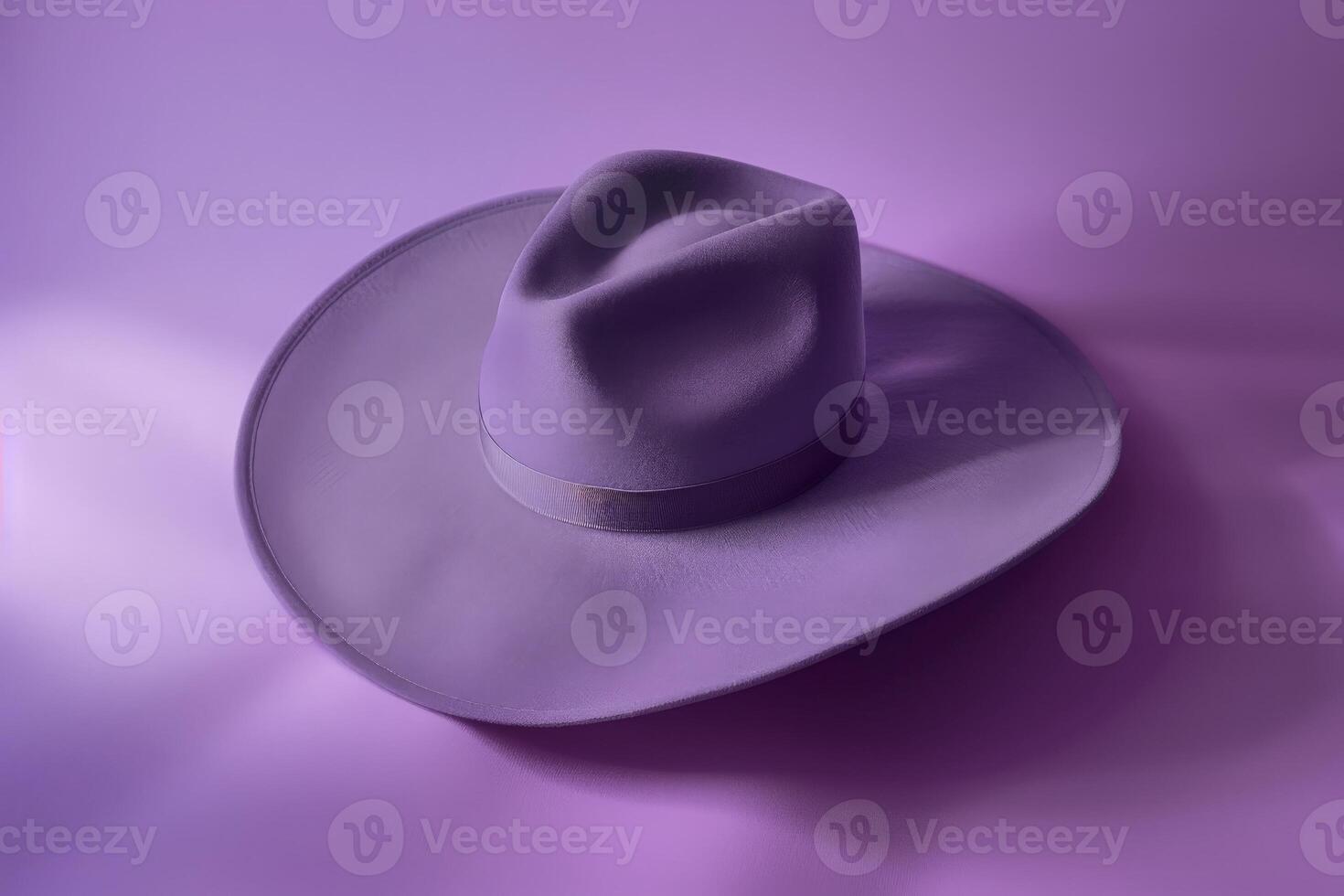 AI generated Elegant White Hat A Splash of Purple photo