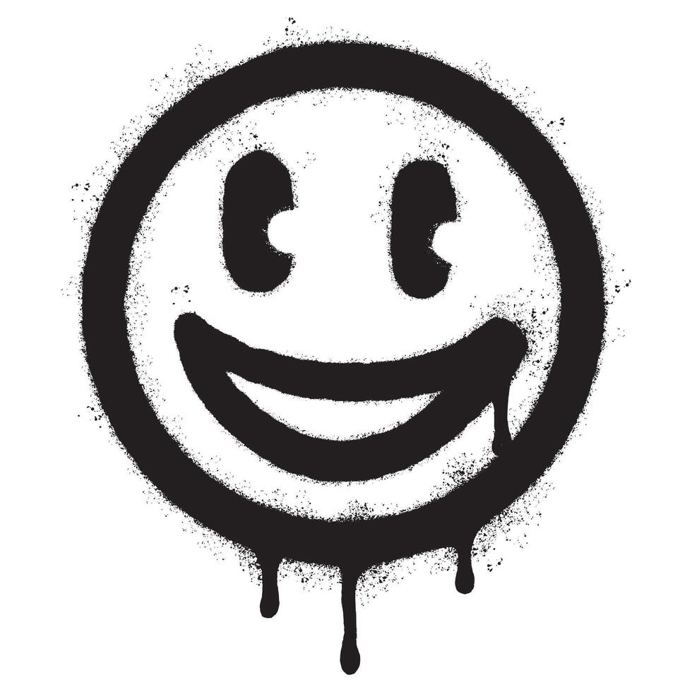 rociar pintado pintada sonriente cara emoticon aislado en blanco antecedentes. vector