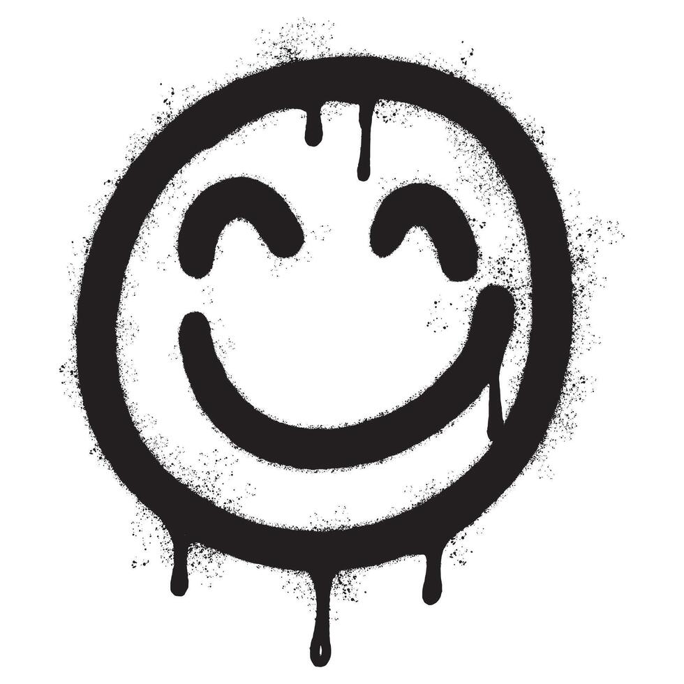 rociar pintado pintada sonriente cara emoticon aislado en blanco antecedentes. vector