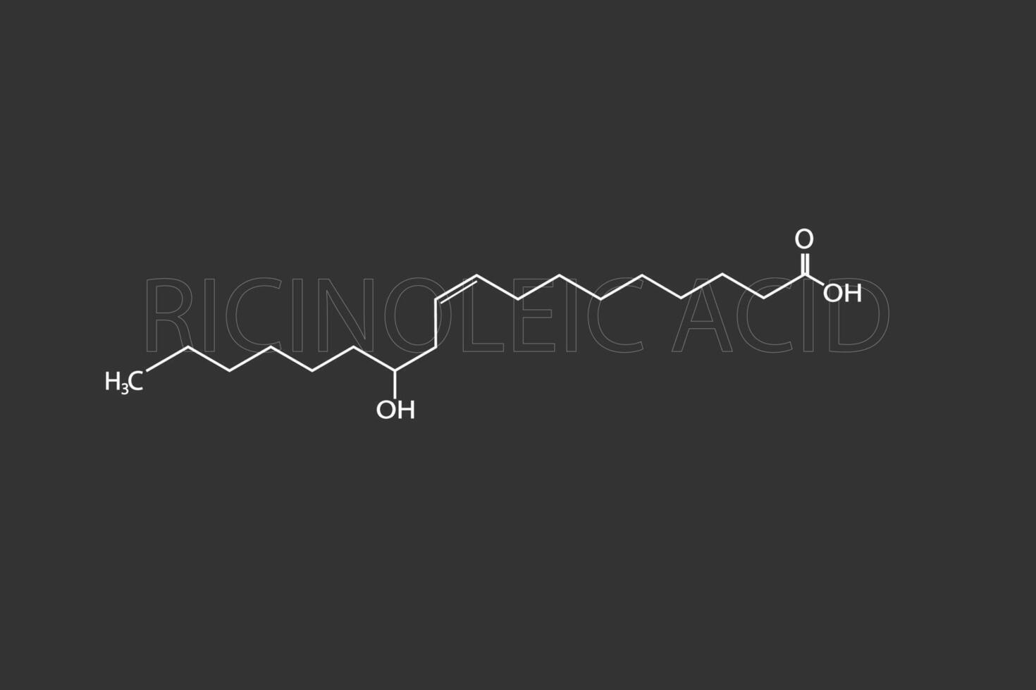 ricinoleico ácido molecular esquelético químico fórmula vector