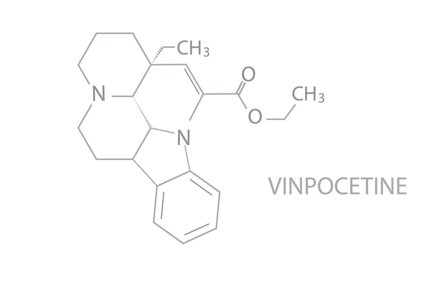 vinpocetine molecular skeletal chemical formula vector