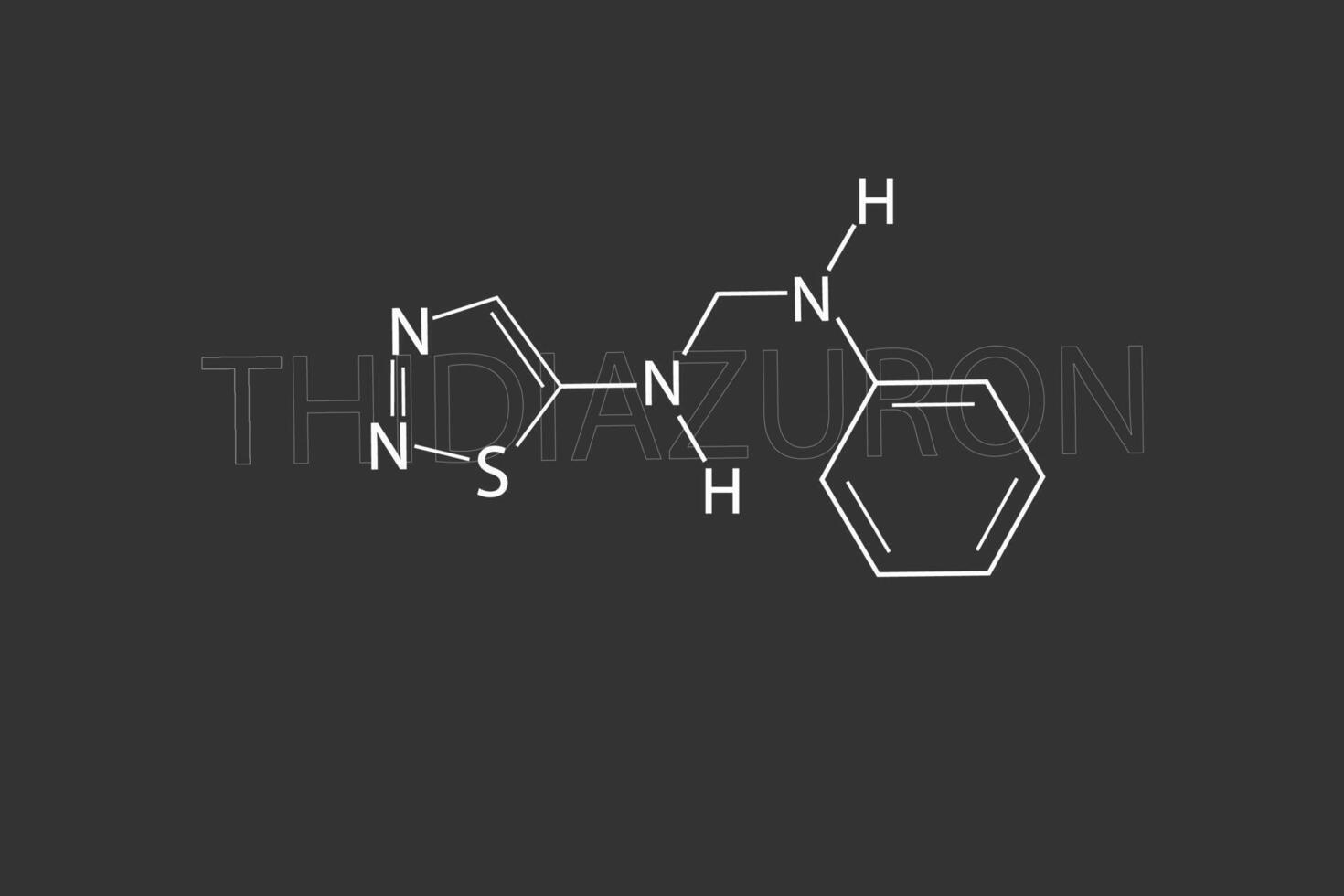 thidiazuron molecular skeletal chemical formula vector