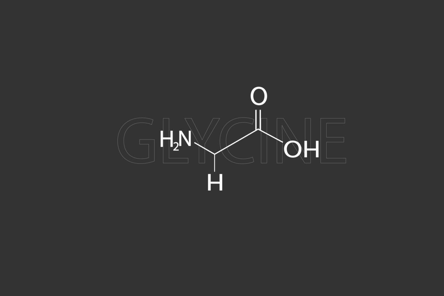 glicina molecular esquelético químico fórmula vector