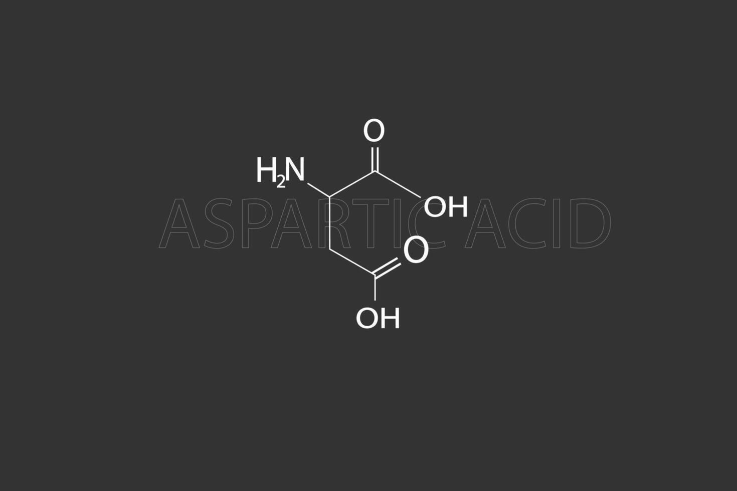 aspartic acid molecular skeletal chemical formula vector