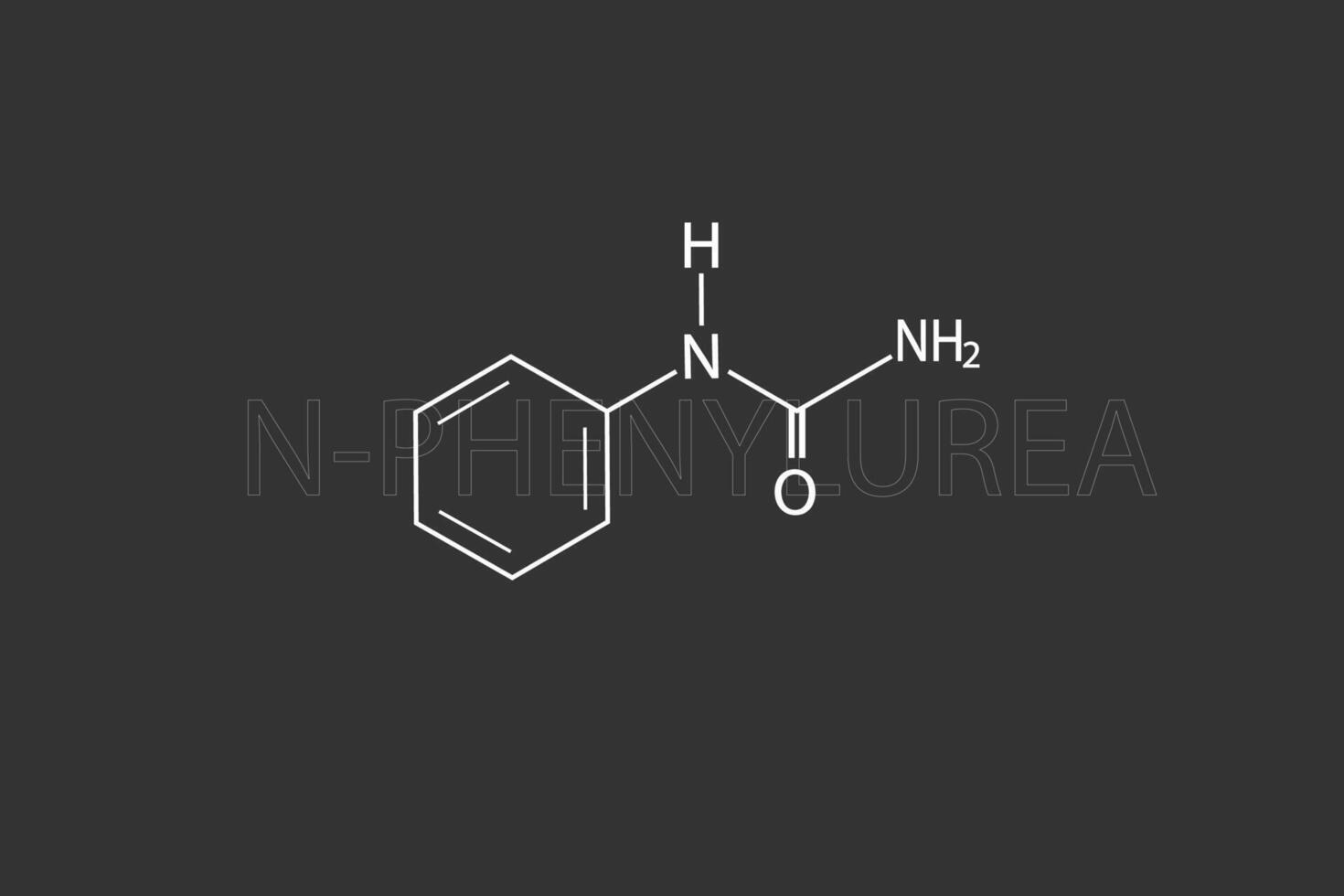 phenylurea molecular skeletal chemical formula vector