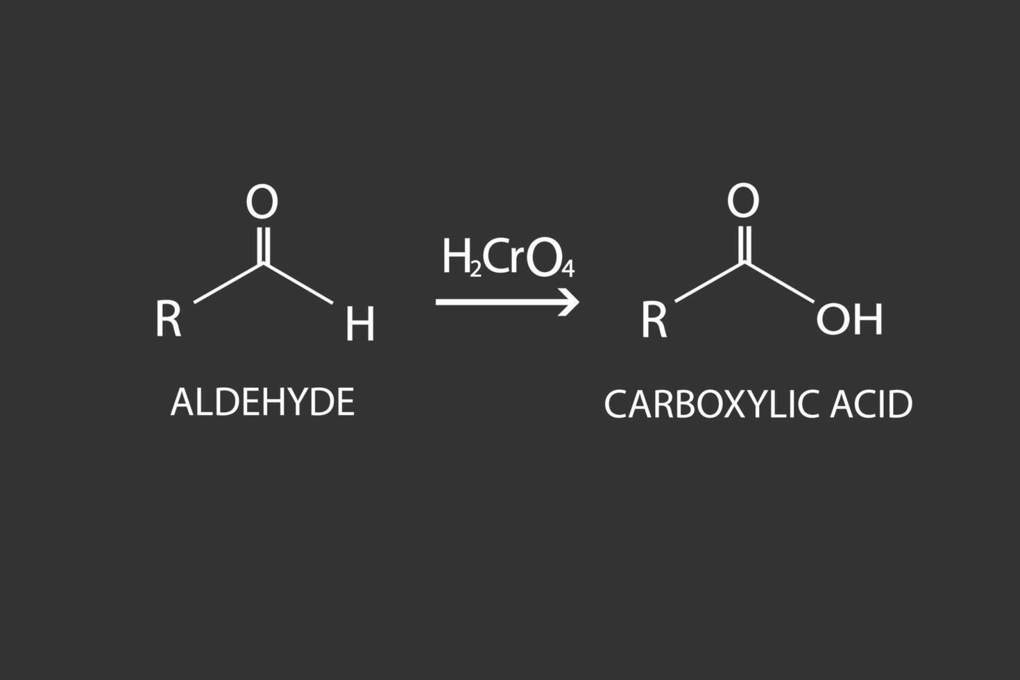 aldehyde or carboxylic acid molecular skeletal chemical formula vector