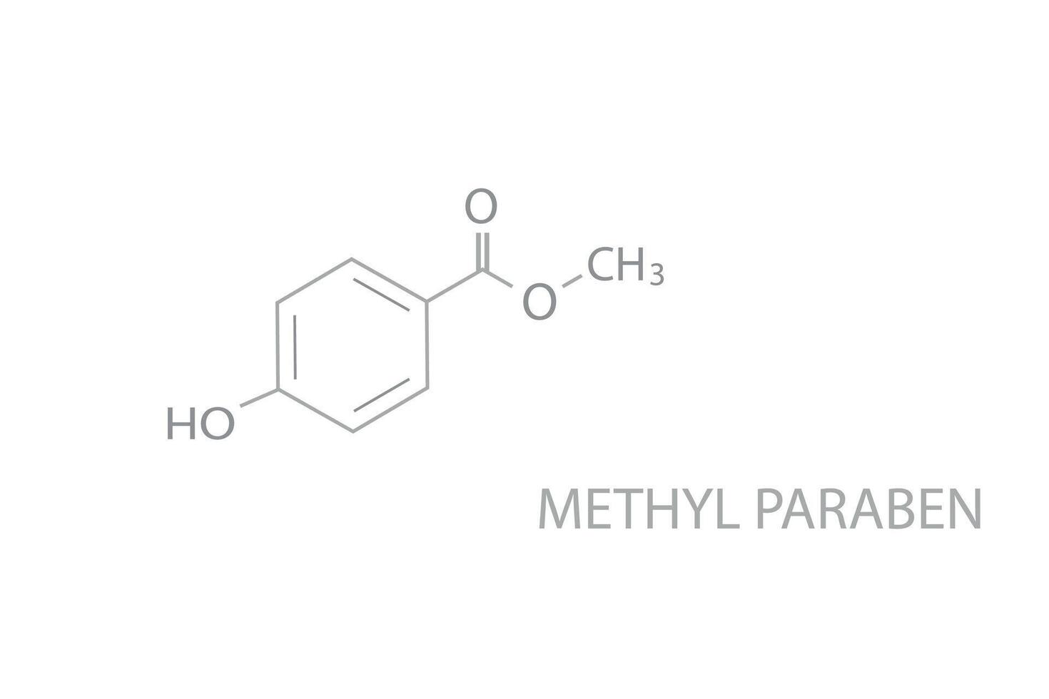 Methyl paraben molecular skeletal chemical formula vector