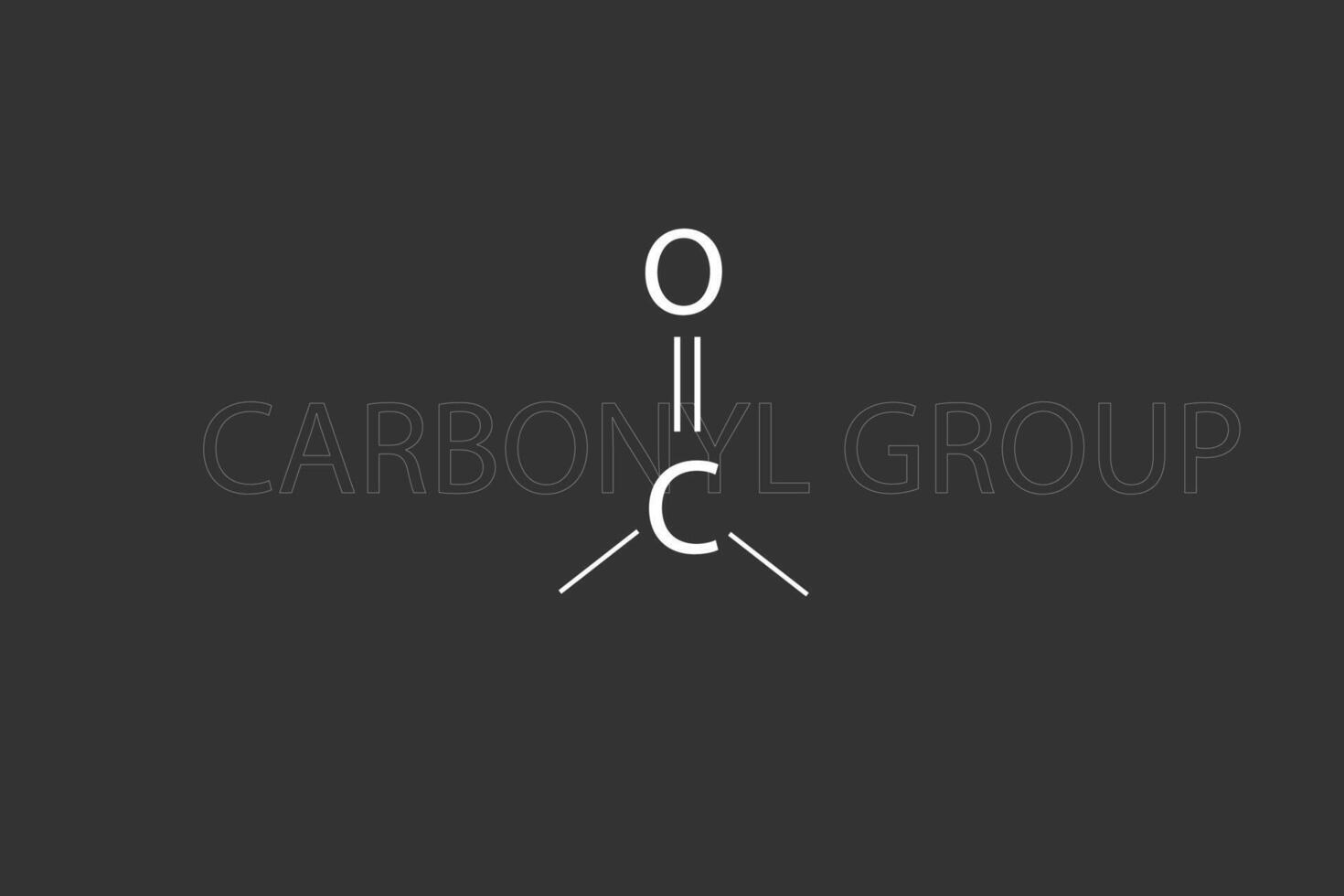 Carbonyl group molecular skeletal chemical formula vector