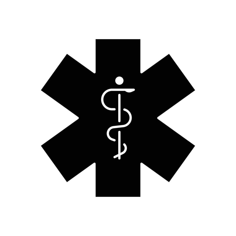Emt Paramedic icon. Simple solid style. Ems, emergency, ambulance, cross, hospital, medicine concept. Black silhouette, glyph symbol. Vector illustration isolated.