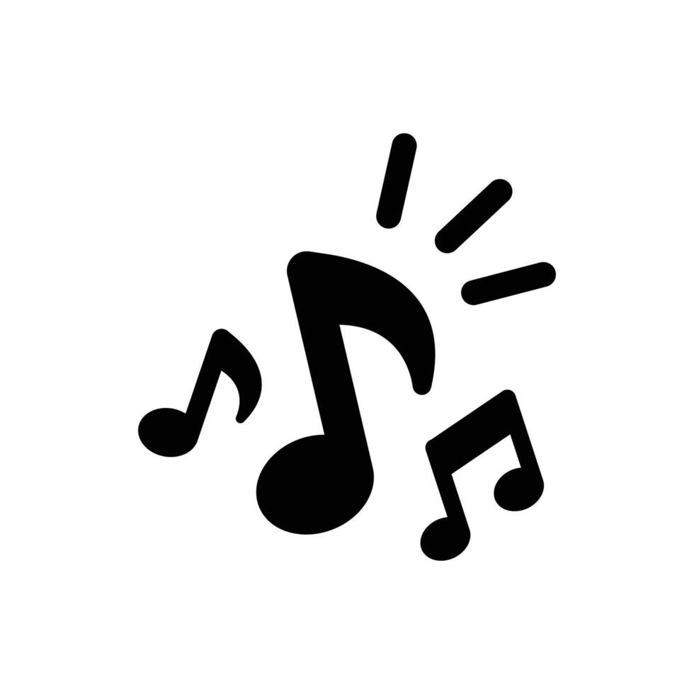 música notas icono. sencillo sólido estilo. música llave, melodía, clásico, armonía, clave, tono, melodía, canción concepto. negro silueta, glifo símbolo. vector ilustración aislado.