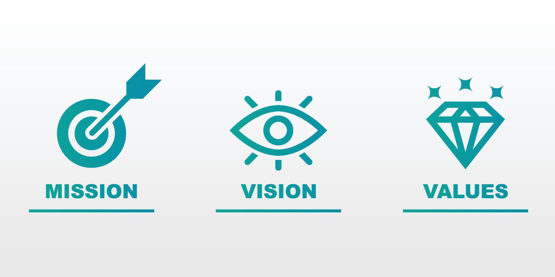 Mission vision values icon design vector