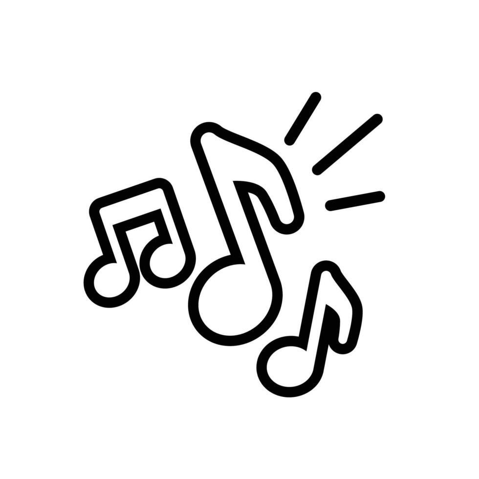 música notas icono. sencillo contorno estilo. música llave, melodía, clásico, armonía, clave, tono, melodía, canción concepto. Delgado línea símbolo. vector ilustración aislado.