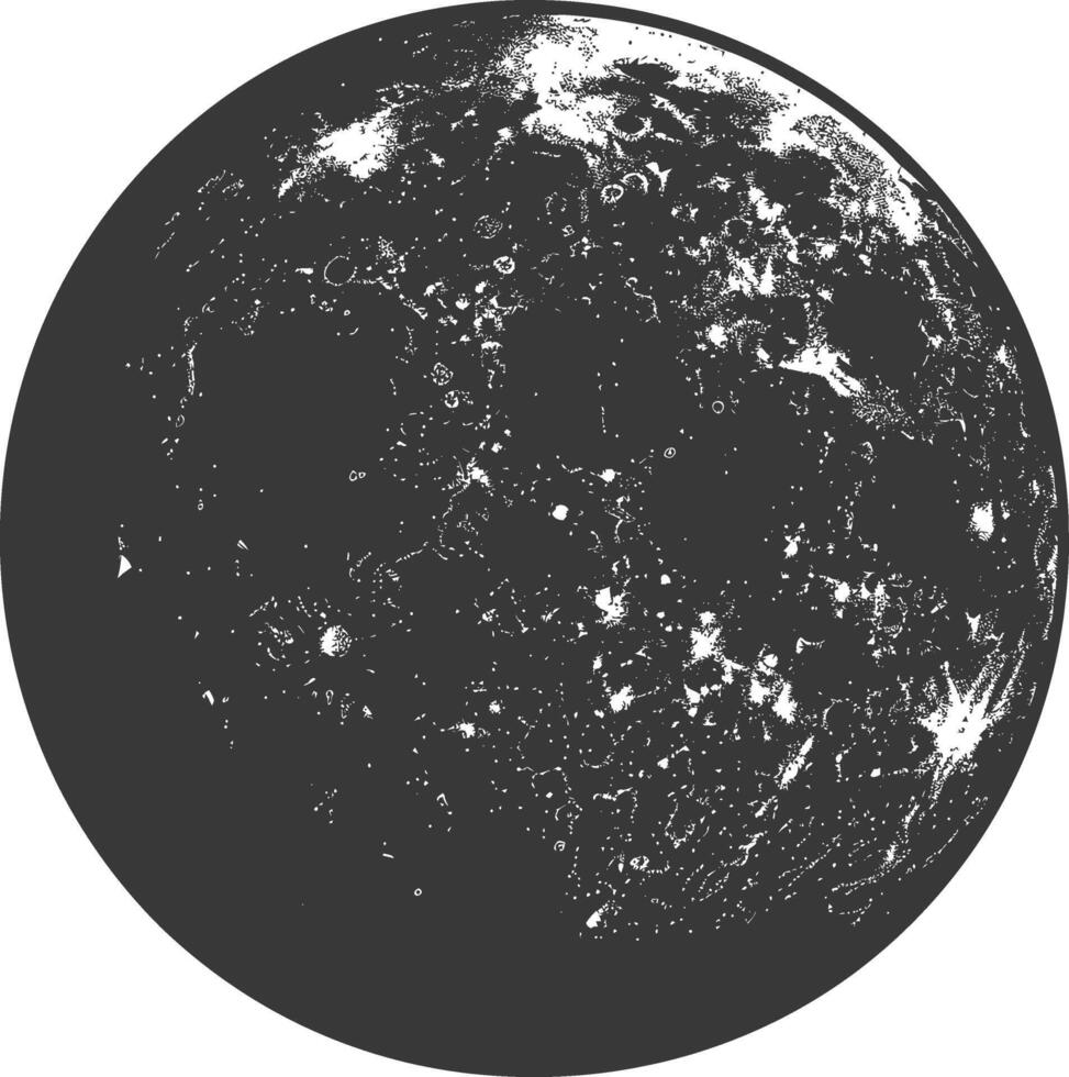 AI generated Silhouette Full Moon black color only vector