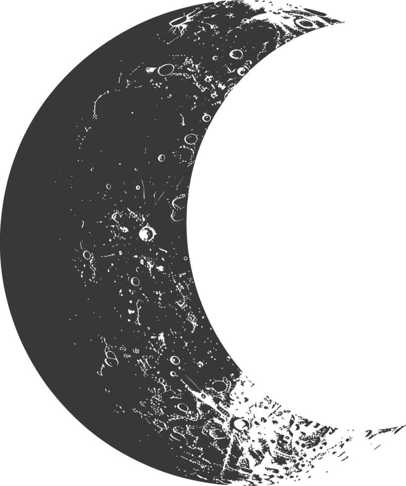 AI generated Silhouette First Quarter Moon black color only vector