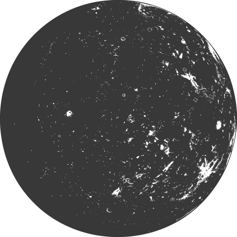 AI generated Silhouette Full Moon black color only vector