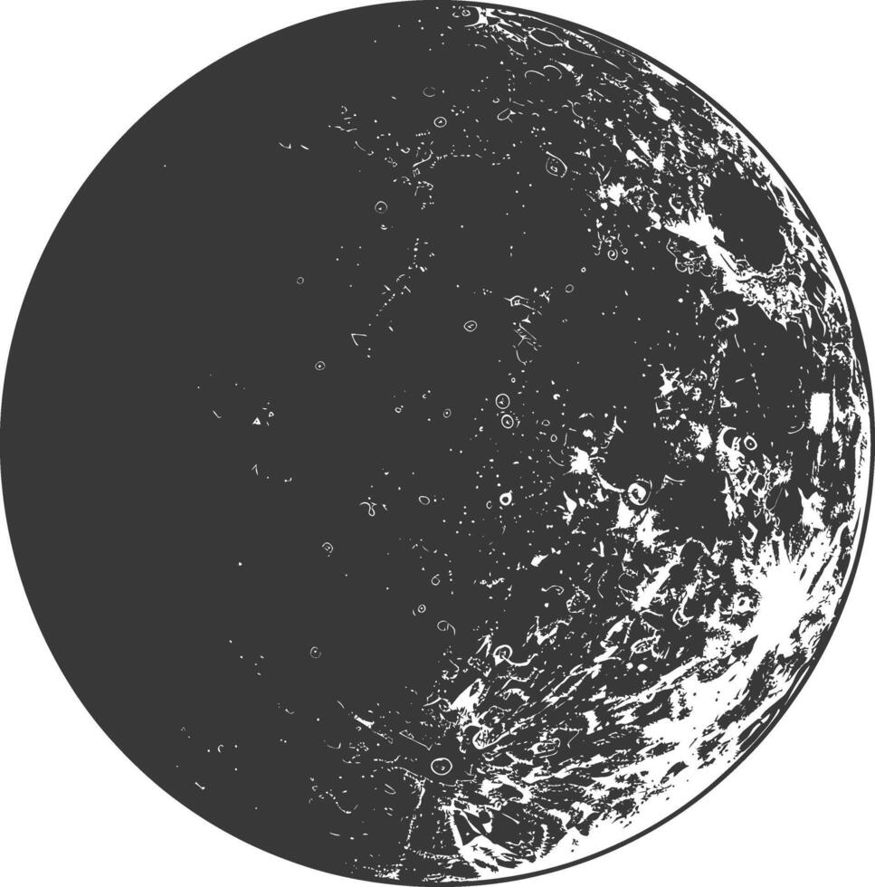 ai generado silueta lleno Luna negro color solamente vector