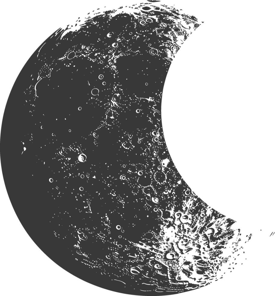 AI generated Silhouette First Quarter Moon black color only vector