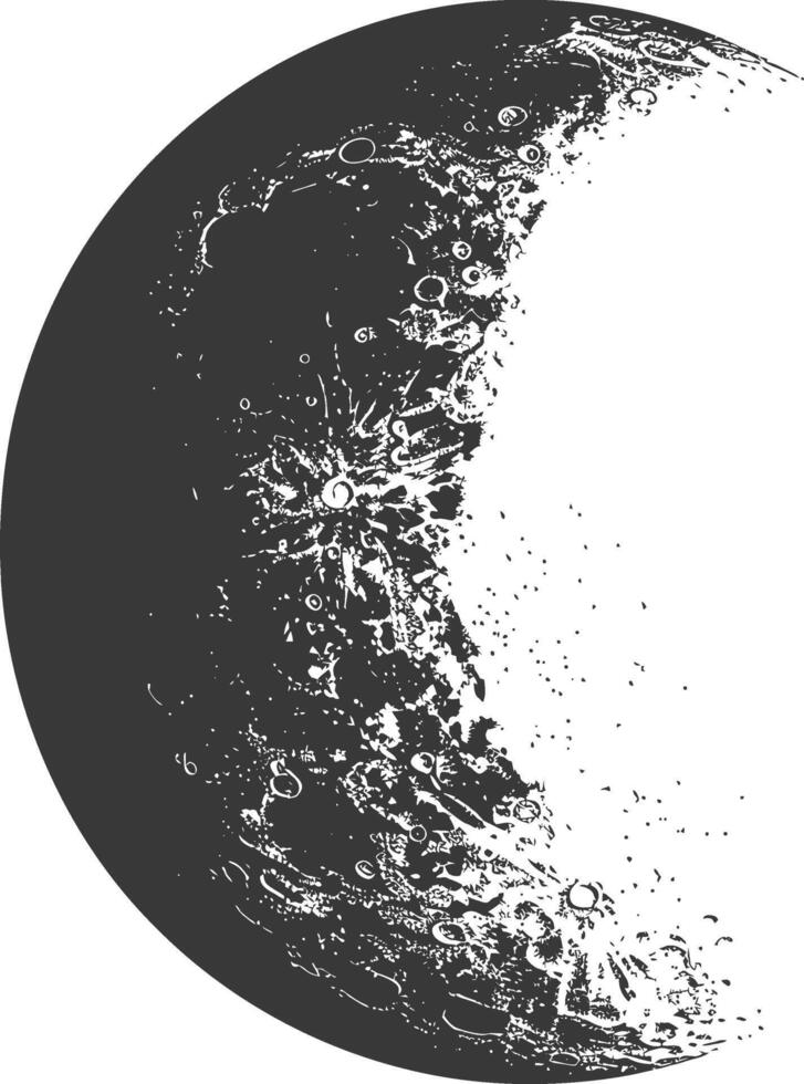 ai generado silueta primero trimestre Luna negro color solamente vector