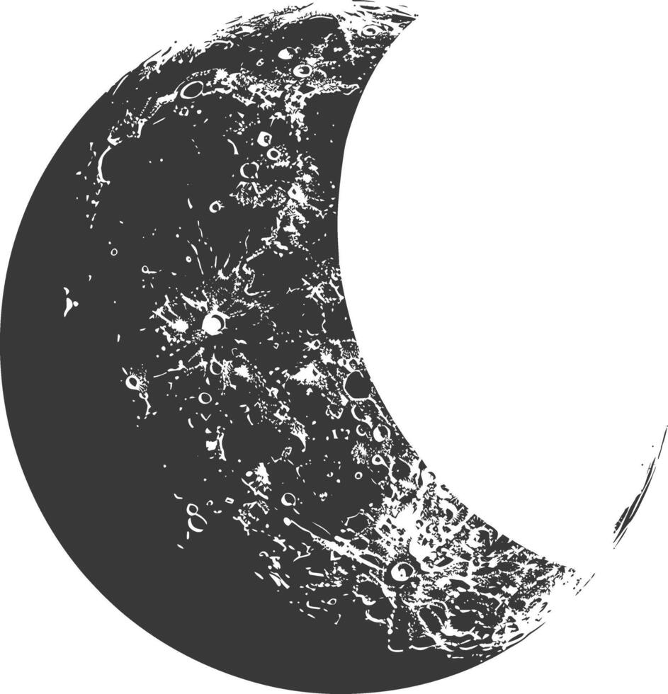 AI generated Silhouette First Quarter Moon black color only vector