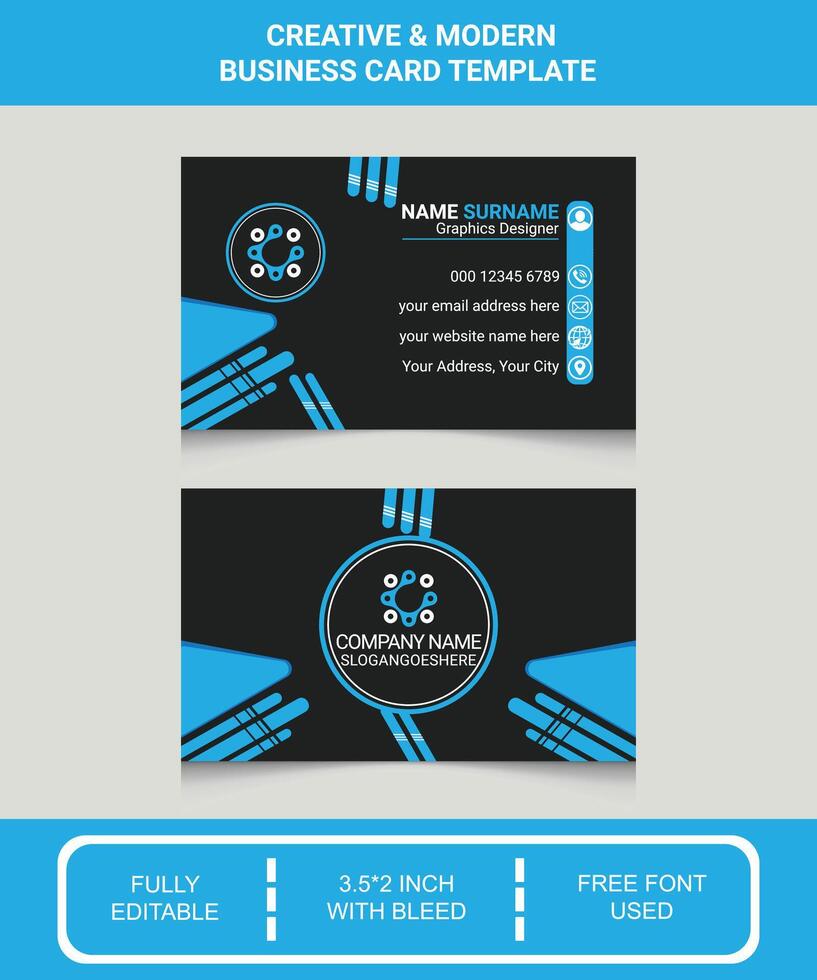 Modern and Trendy Business Card Design Template vector