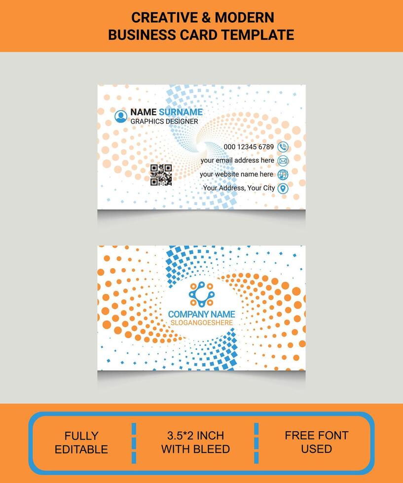 Creative Business Card Template Design Vector