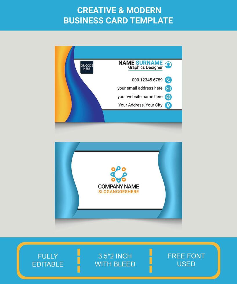 Modern and Trendy Business Card Design Template vector