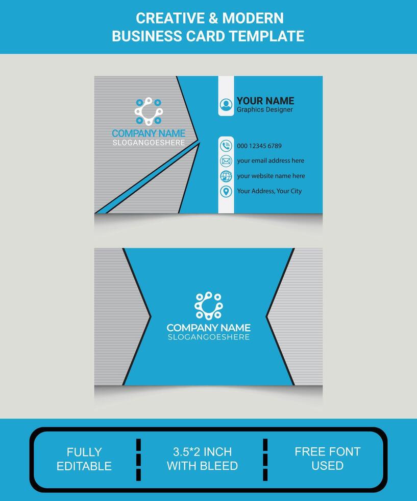 Creative Professional Business Card Design Template vector